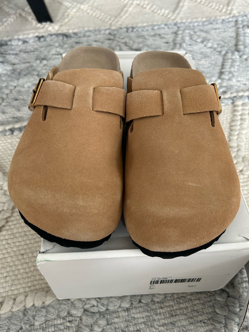 Quince Women's Suede Mule Clogs in Light Tan